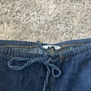 Women's Blue Drawstring Jeans